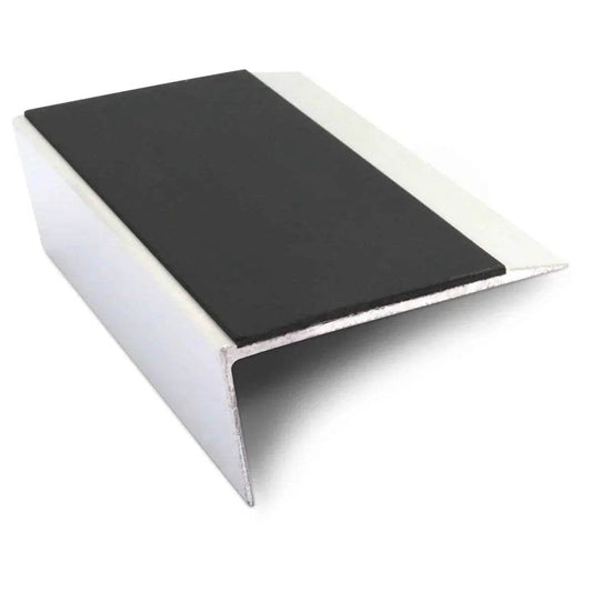  - NSL16 66 x 32mm Aluminium Non Slip Stair Nosing Edge Trim With Pvc Insert Rakeback - Aluminium