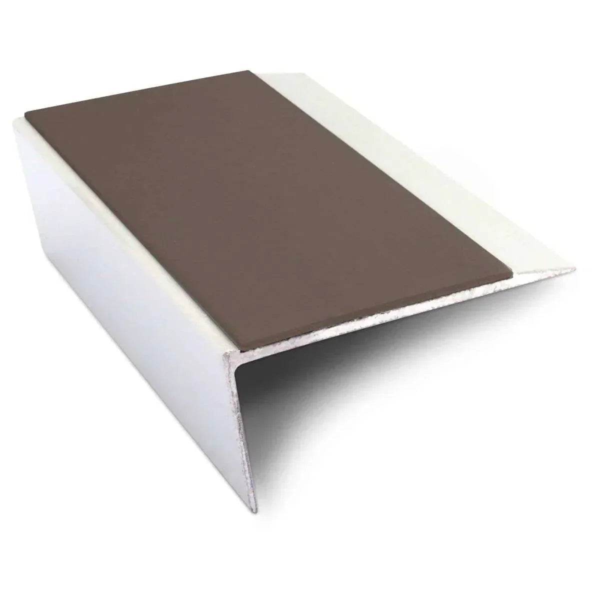  - NSL16 66 x 32mm Aluminium Non Slip Stair Nosing Edge Trim With Pvc Insert Rakeback - Aluminium