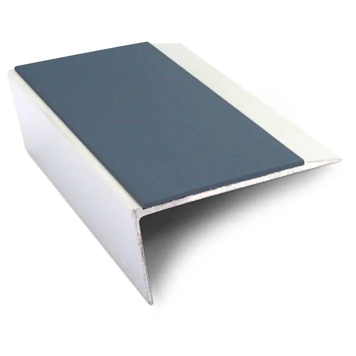  - NSL16 66 x 32mm Aluminium Non Slip Stair Nosing Edge Trim With Pvc Insert Rakeback - Aluminium