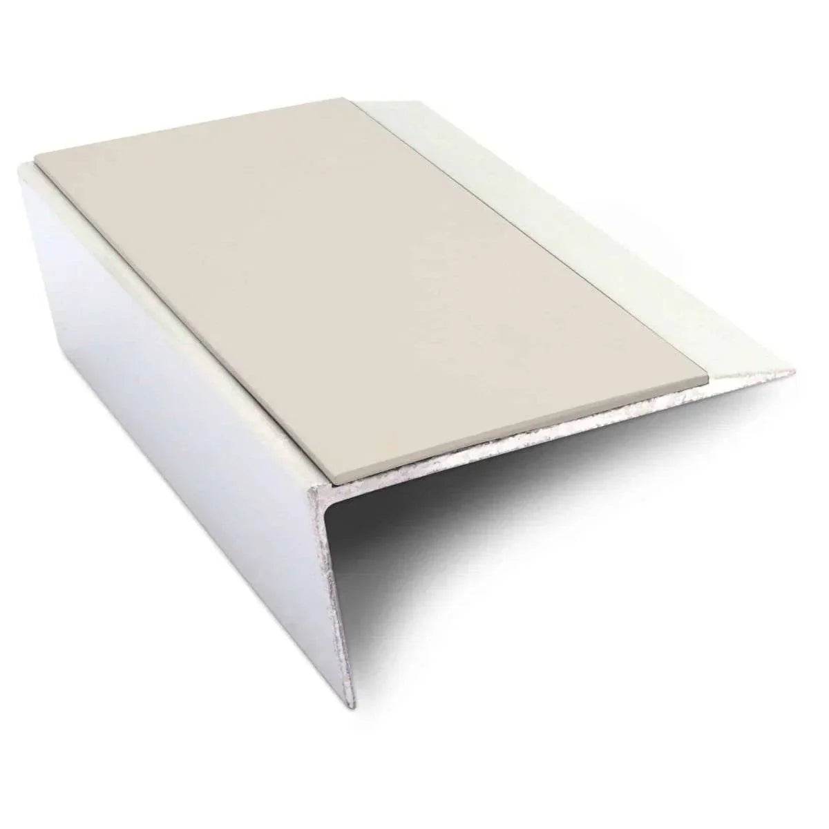  - NSL16 66 x 32mm Aluminium Non Slip Stair Nosing Edge Trim With Pvc Insert Rakeback - Aluminium