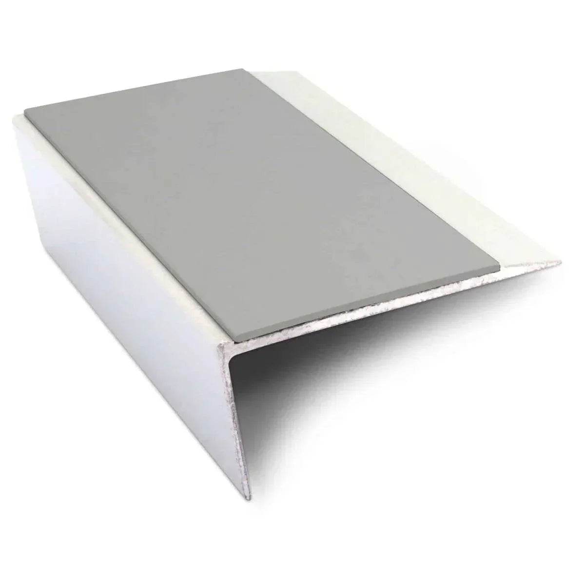  - NSL16 66 x 32mm Aluminium Non Slip Stair Nosing Edge Trim With Pvc Insert Rakeback - Aluminium