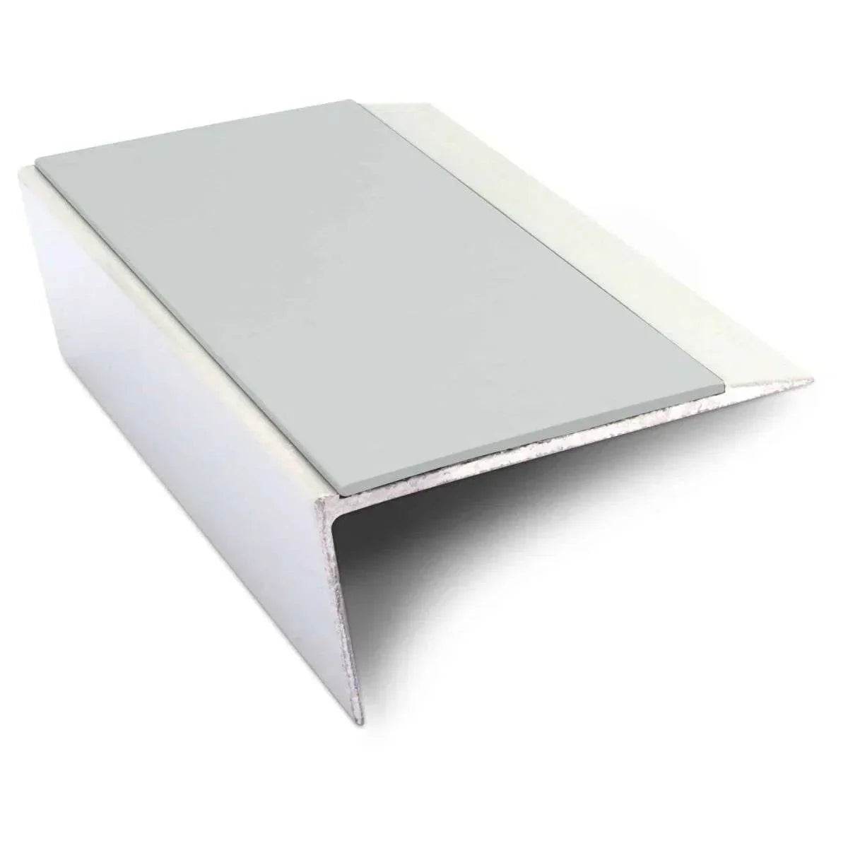  - NSL16 66 x 32mm Aluminium Non Slip Stair Nosing Edge Trim With Pvc Insert Rakeback - Aluminium
