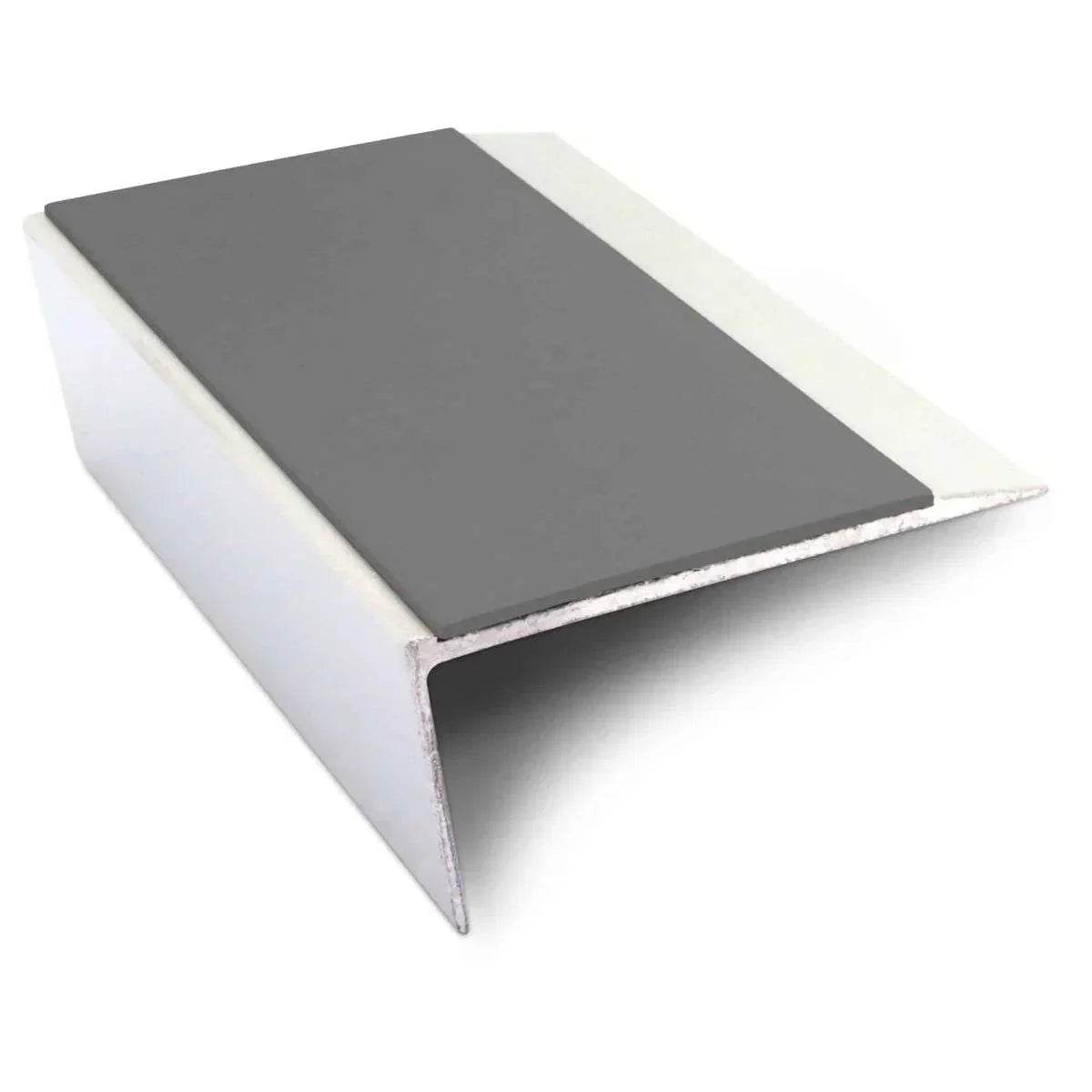  - NSL16 66 x 32mm Aluminium Non Slip Stair Nosing Edge Trim With Pvc Insert Rakeback - Aluminium