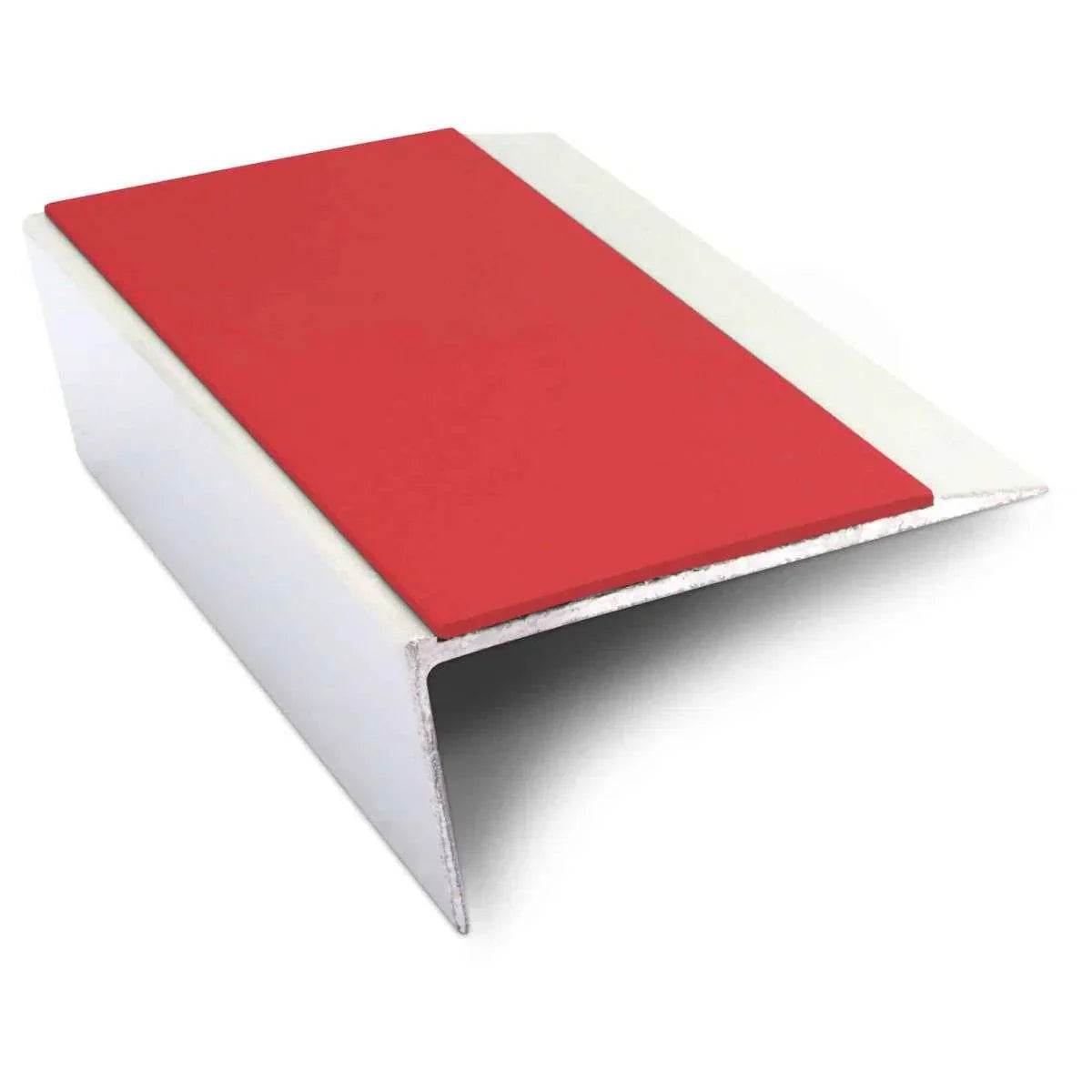  - NSL16 66 x 32mm Aluminium Non Slip Stair Nosing Edge Trim With Pvc Insert Rakeback - Aluminium