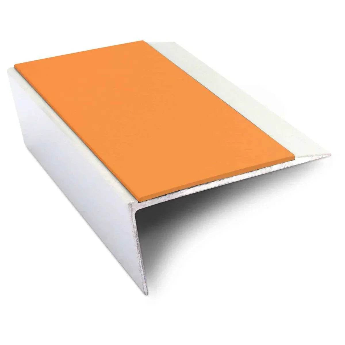  - NSL16 66 x 32mm Aluminium Non Slip Stair Nosing Edge Trim With Pvc Insert Rakeback - Aluminium