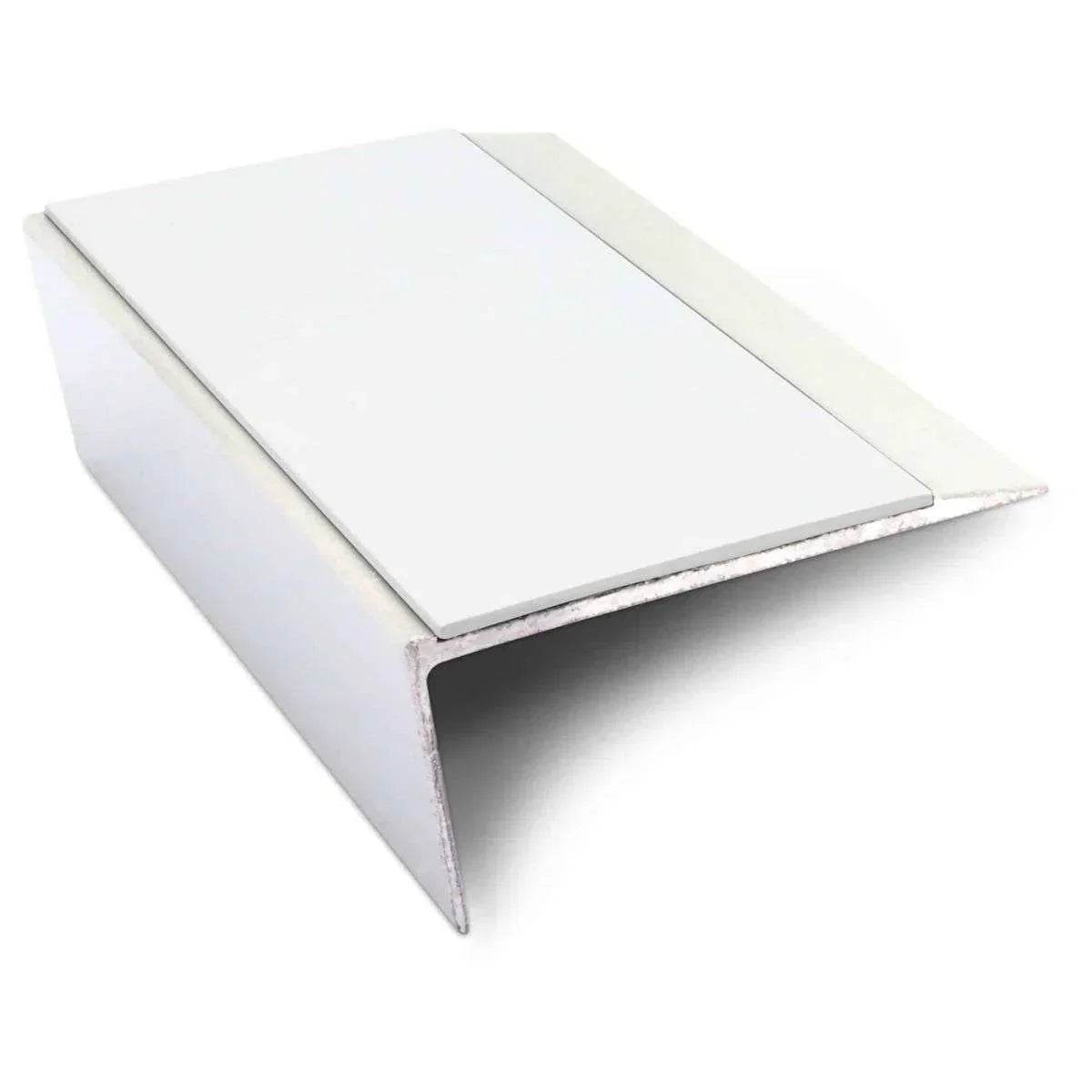  - NSL16 66 x 32mm Aluminium Non Slip Stair Nosing Edge Trim With Pvc Insert Rakeback - Aluminium