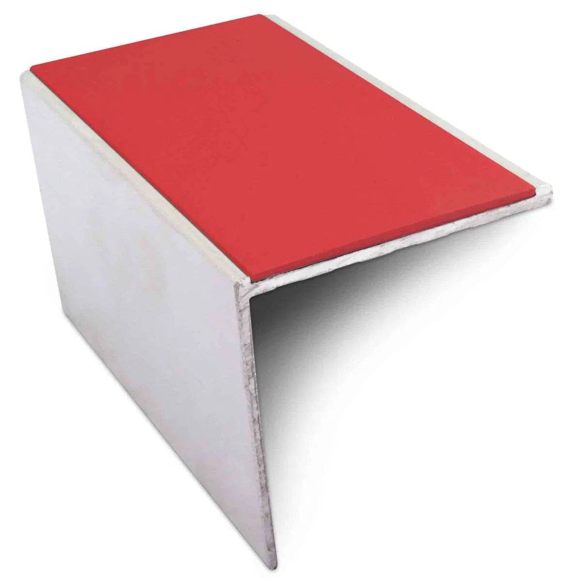  - NSL19 56 x 55mm DDA Compliant Aluminium Non Slip Stair Nosing Edge Trim With Pvc Insert - Aluminium