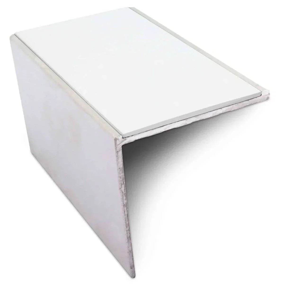  - NSL19 56 x 55mm DDA Compliant Aluminium Non Slip Stair Nosing Edge Trim With Pvc Insert - Aluminium