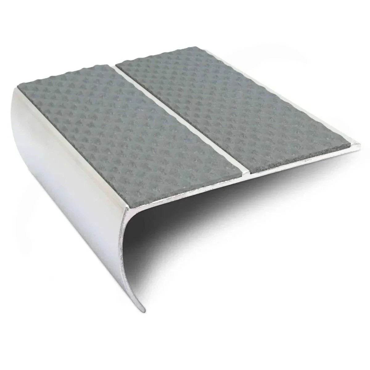 - NSL29 Tredsafe 87 x 40mm Aluminium Non Slip Stair Nosing Edge Trim With PVC Insert - 