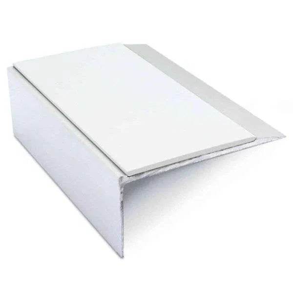  - NSL15 66x32mm Aluminum Non-Slip Stair Nosing Trim with PVC Insert - Aluminium