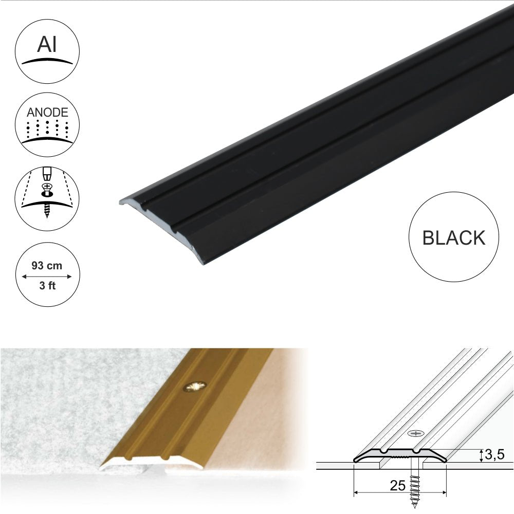 A12 Anodised Aluminium Flat Door Threshold Strip - Inova Stair Nosings