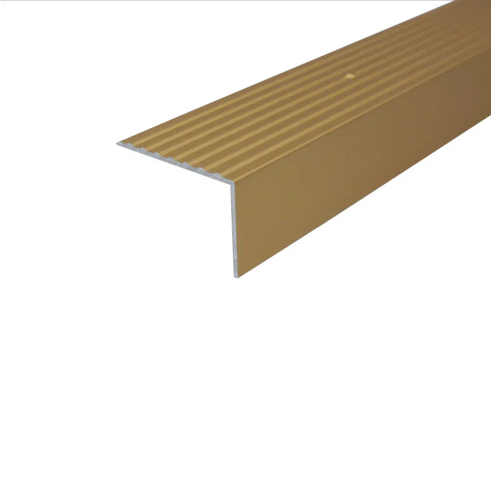 A32 65 x 42mm Anodised Aluminium Non Slip Ribbed Treads Stair Nosing Edge Trim - Inova Stair Nosings