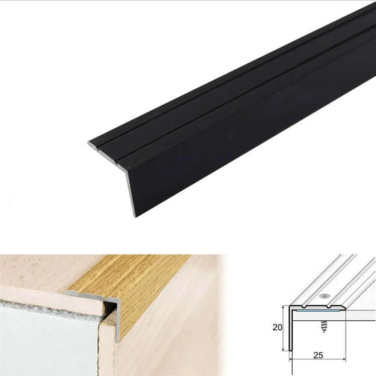 Anodised Aluminium Self Adhesive Stair Nosing Edge Trim 25 x 20mm - Inova Stair Nosings