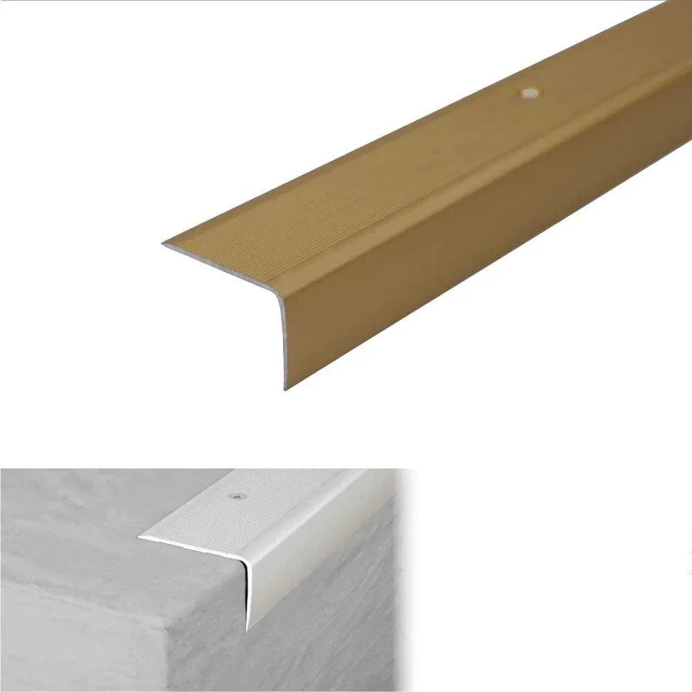 A42 Aluminium Non Slip Stair Nosing Edge Trim 41x26.6mm - Inova Stair Nosings