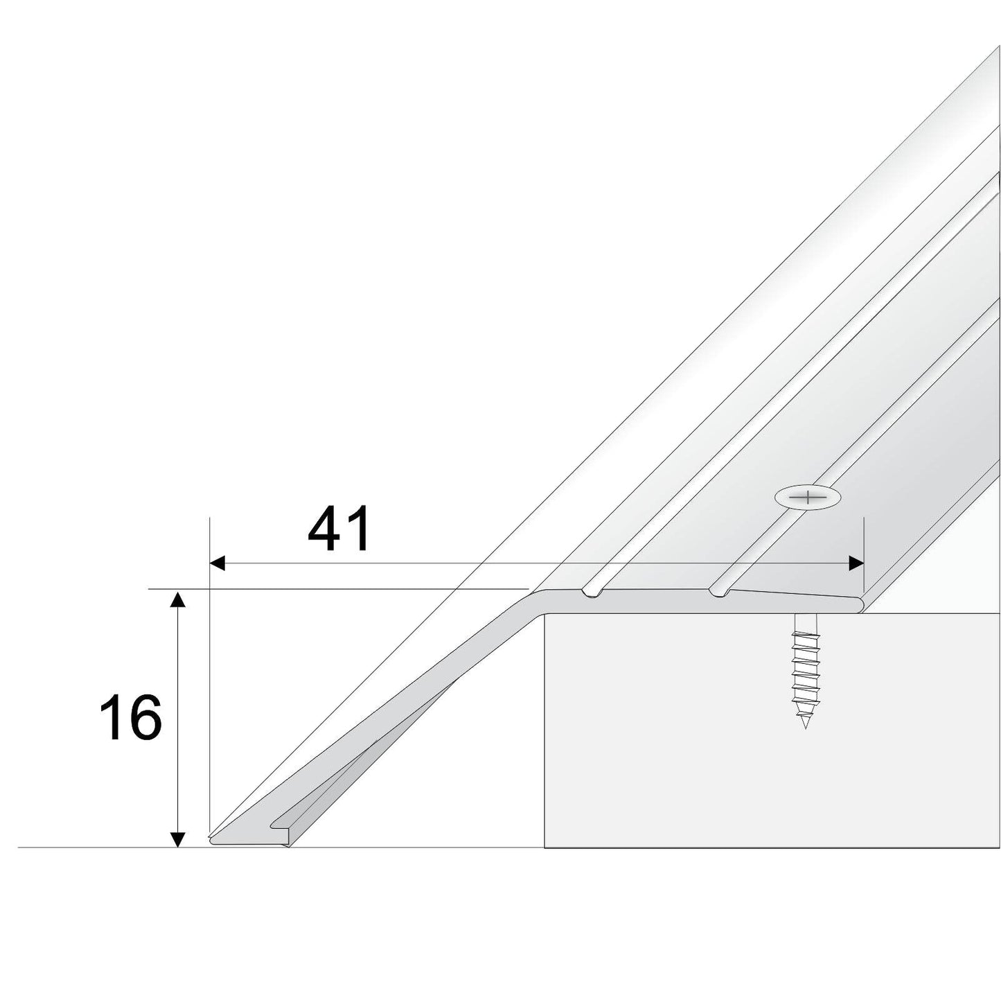  - A47 Anodised Aluminium Door Threshold Ramp Profile - Ramp
