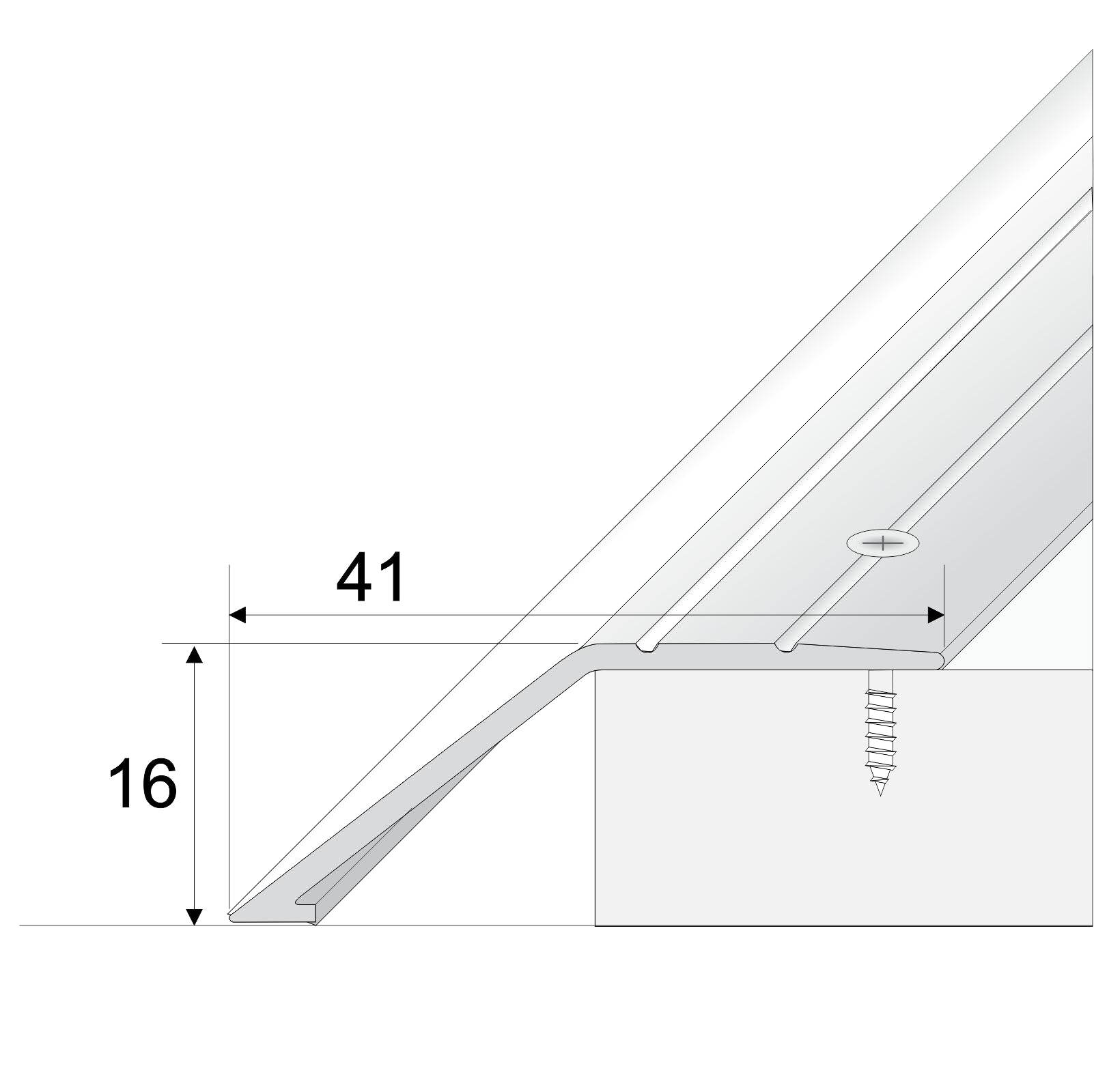  - A47 Anodised Aluminium Door Threshold Ramp Profile - Ramp
