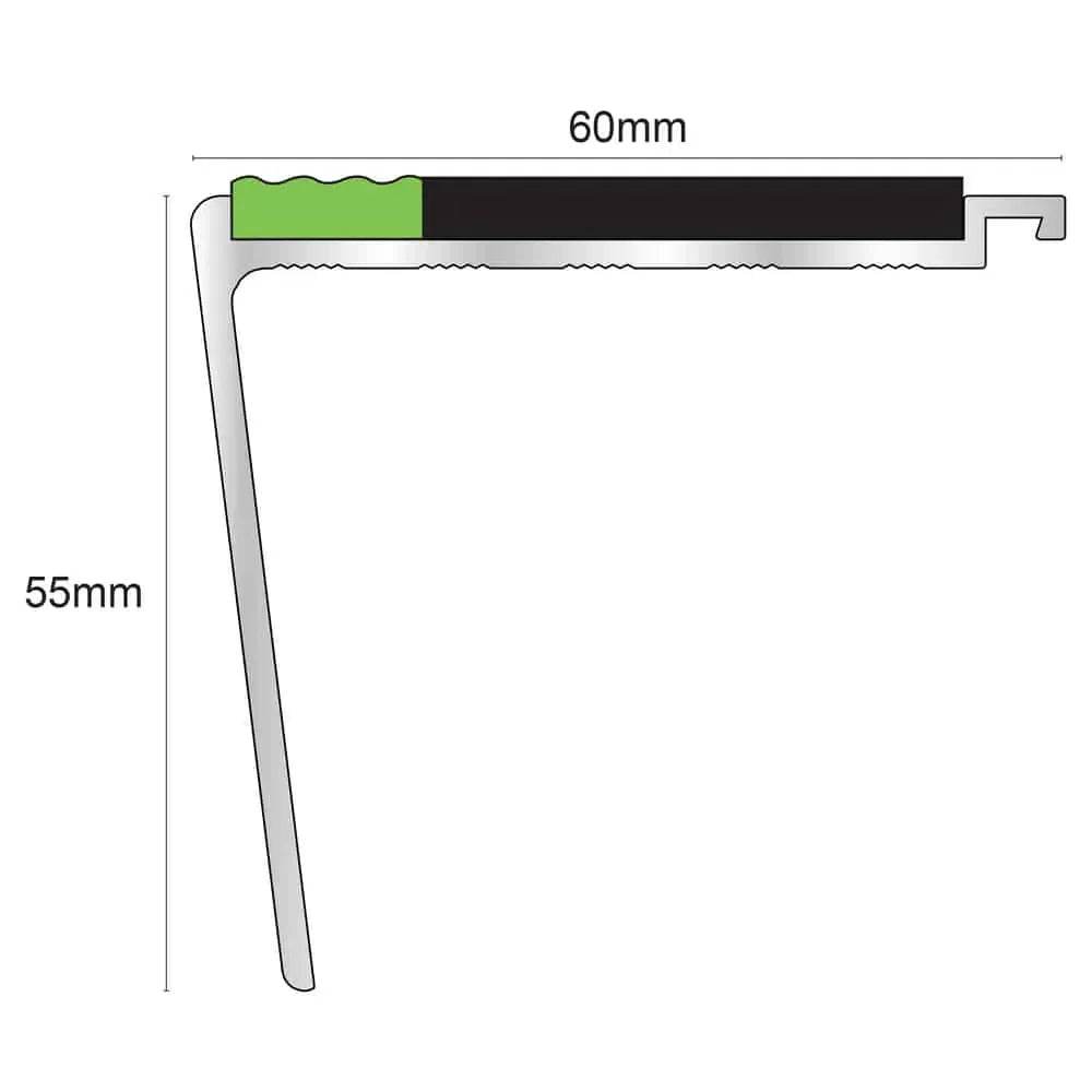  - AHD24 Tredsafe Non-Slip DDA Stair Nosing (60x55mm) - Stair Nosing
