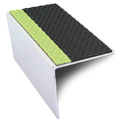  - ASL20 57x55mm TredSafe DDA Compliant Aluminium Non Slip Stair Nosing Edge Trim With Pvc Insert - Stair Nosing