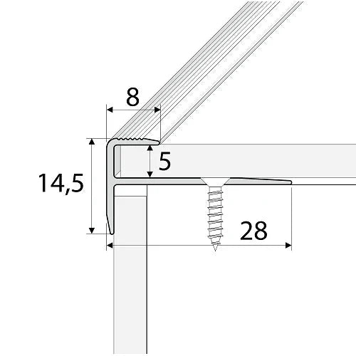 C24 Anodised Aluminium LVT Stair Nosing 28x14.5mm for 5mm Vinyl Flooring - Inova Stair Nosings