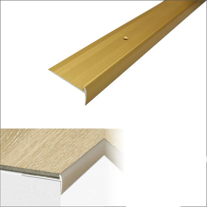 C27 44 x 20.5mm Anodised Aluminium LVT Stair nosing Edge Profile For 5mm Flooring - Inova Stair Nosings
