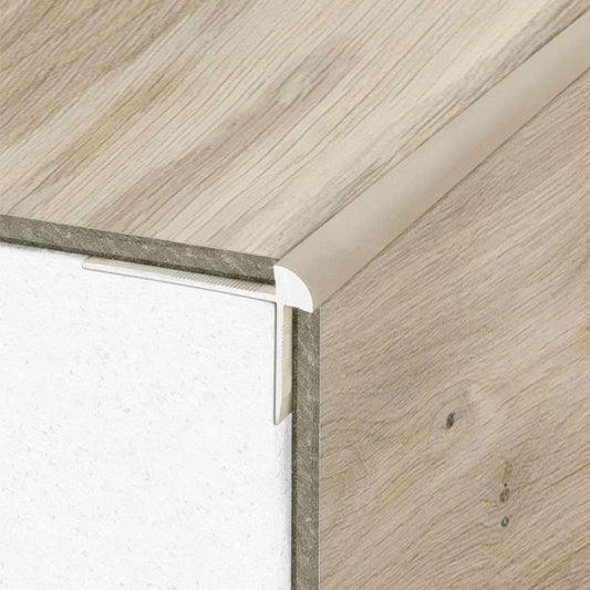C29 42 x 28mm Anodised Aluminium LVT Stair nosing Edge Profile For 5mm Flooring - Inova Stair Nosings