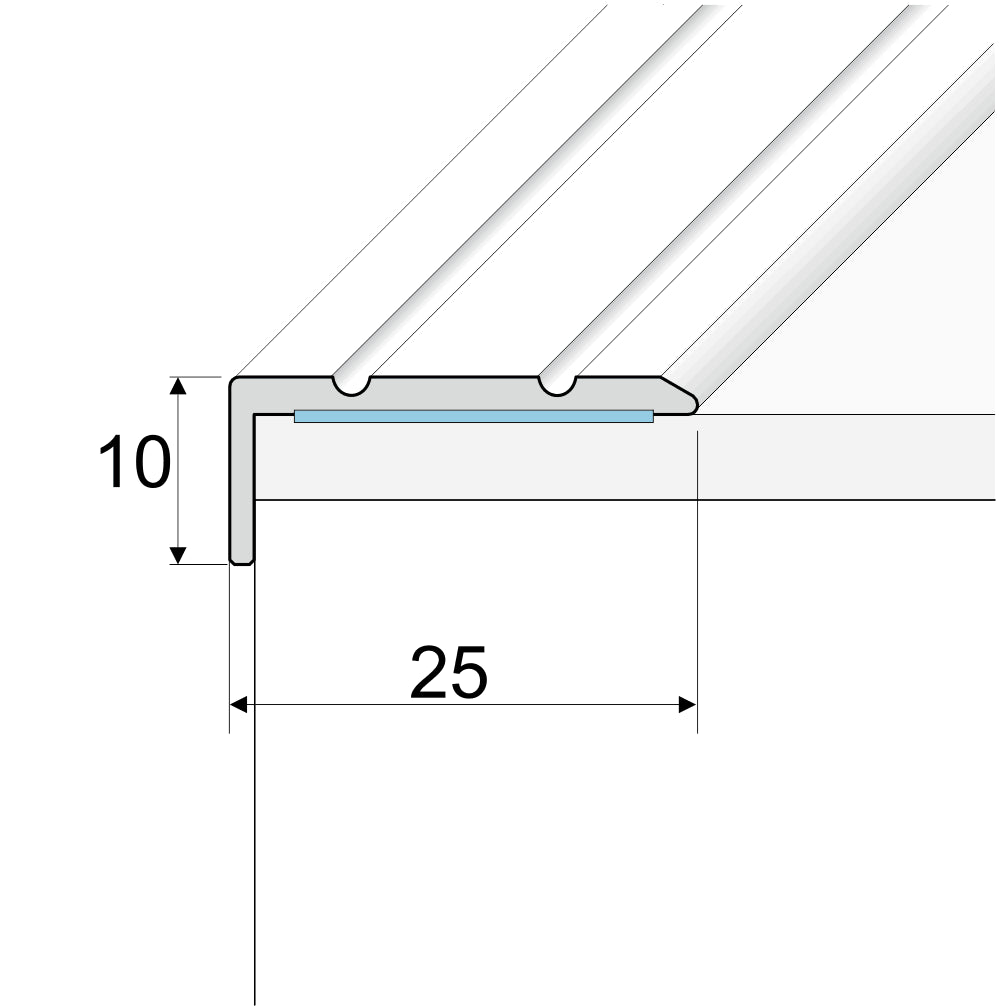 A31 Anodised Aluminium Self Adhesive Stair Nosing Edge Trim - Inova Stair Nosings