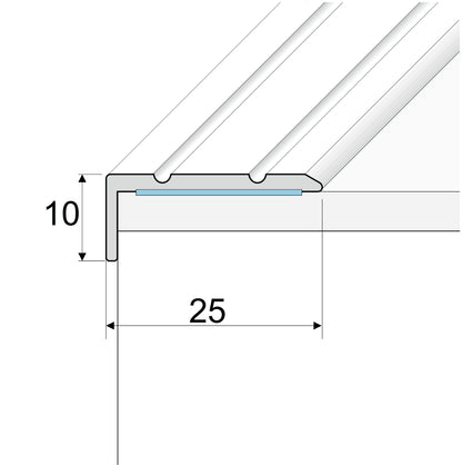 A31 Anodised Aluminium Self Adhesive Stair Nosing Edge Trim - Inova Stair Nosings