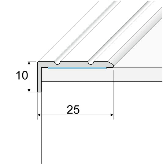 A31 Anodised Aluminium Self Adhesive Stair Nosing Edge Trim - Inova Stair Nosings