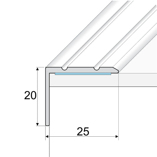 A36 Aluminium Wood Effect Self Adhesive Stair Nosing Edge Trim - Inova Stair Nosings