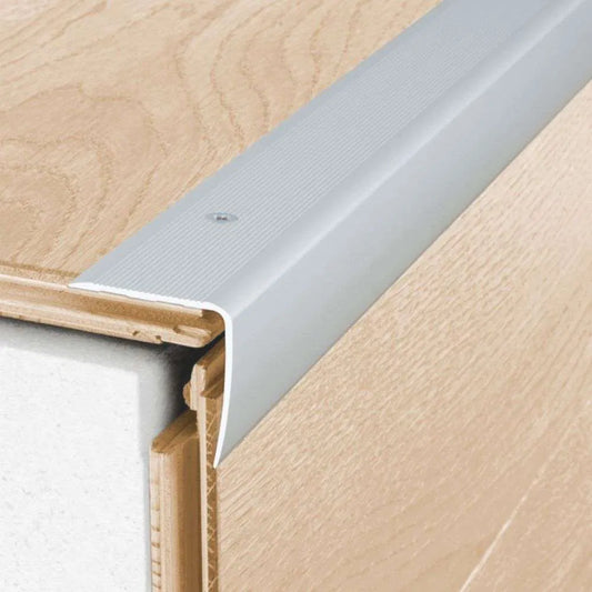 A41 35 x 35mm Anodised Aluminium Non Slip Ribbed Treads Stair Nosing Edge Trim - Inova Stair Nosings