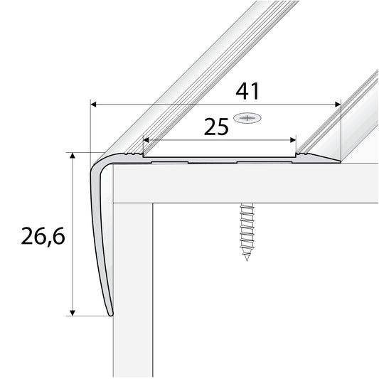 A44 41x26mm Anti-Slip Aluminium Stair Nosing with Grip Tape - Inova Stair Nosings