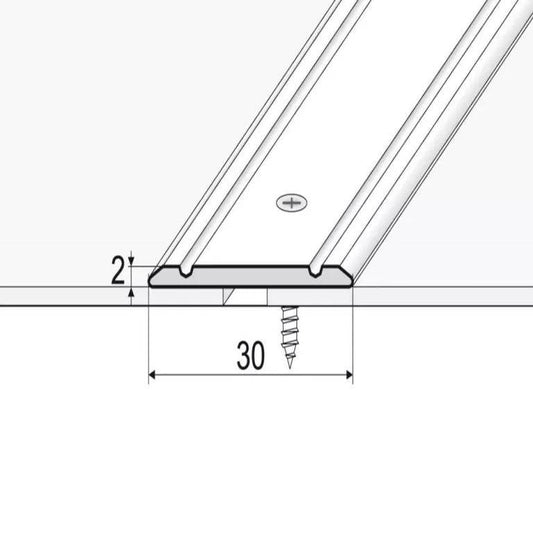  - A02 Anodised Aluminium Flat Door Threshold Strip - Aluminium