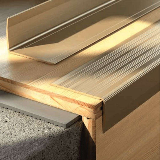 S05 40x 25mm Anodised Aluminium Non Slip Ribbed Treads Stair Nosing Edge Trim - Inova Stair Nosings