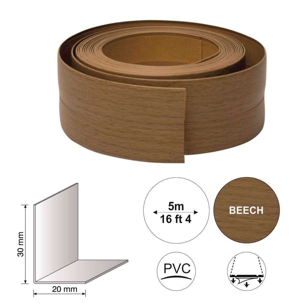  - Self-Adhesive Flexible PVC Skirting Board – Easy Install UPVC Trim - 