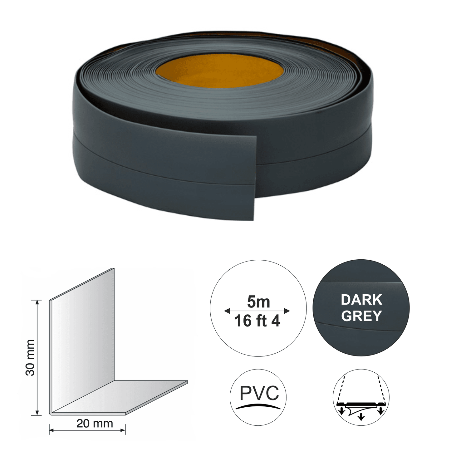  - Self-Adhesive Flexible PVC Skirting Board – Easy Install UPVC Trim - 