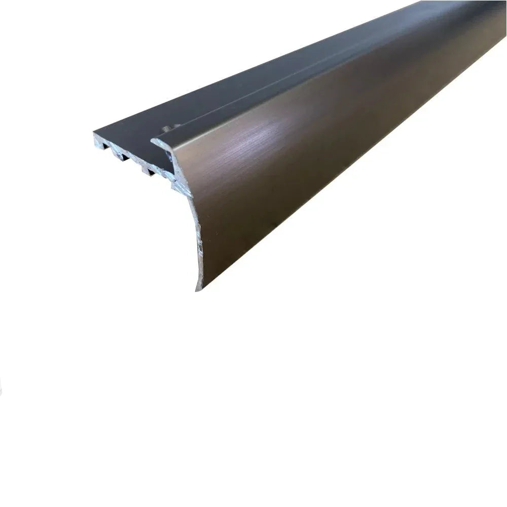 TVB 37.5 x 35mm Anodised Aluminium Bull Nose LVT Stair Nosing 5mm Flooring Edge Trim - Inova Stair Nosings