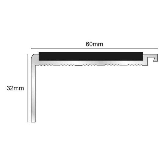  - 60 x 32mm NHD05 Non-Slip Stair Nosing - Durable & Safe - Stair Nosing
