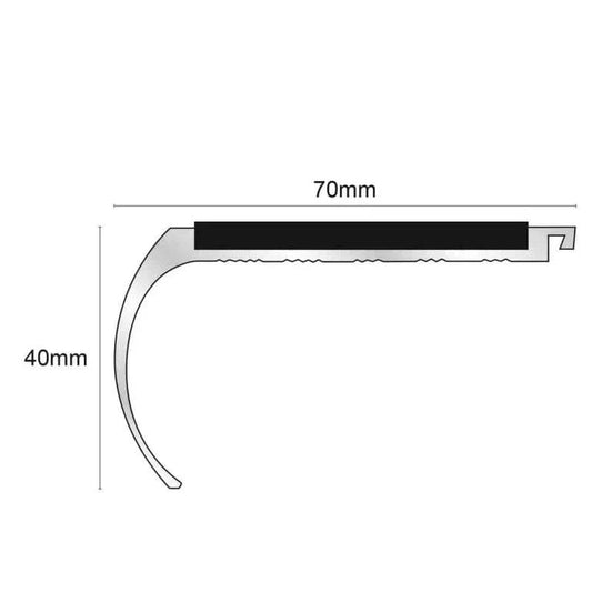  - NHD07 Non-Slip Stair Nosing 70x40mm – Safe & Durable Trim - Stair Nosing