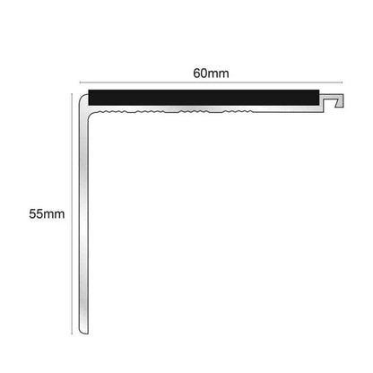  - 60 x 55mm NHD17 Non-Slip Stair Nosing Trim - Stair Nosing