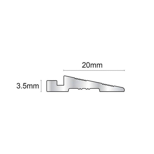  - NNL02 Clip Ramp 20x3.5mm x 3.22m - Durable and Versatile - Stair Nosing