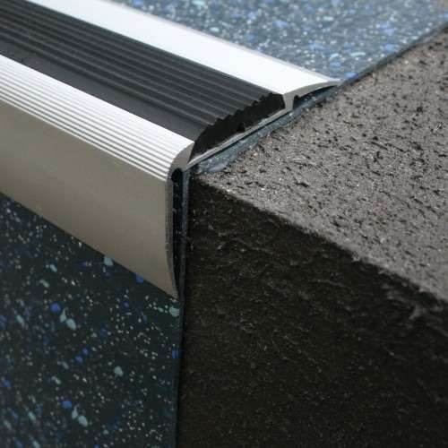  - NRE05 – 54 x 30mm Non Slip Aluminium Stair Nosing With Rubber Insert 2.7m - LVT Profiles