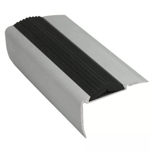  - NRE05 – 54 x 30mm Non Slip Aluminium Stair Nosing With Rubber Insert 2.7m - LVT Profiles
