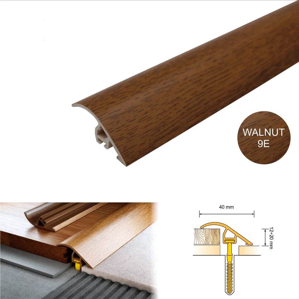  - D-PS400 40mm PVC Wood Effect Door Threshold Ramp Profile - Ramp profile