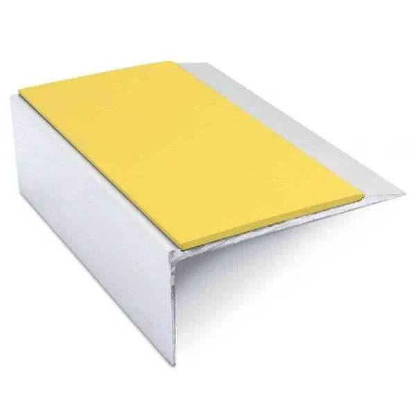  - NSL15 66x32mm Aluminum Non-Slip Stair Nosing Trim with PVC Insert - Aluminium