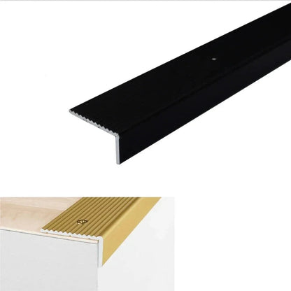 Anodised Aluminium Non Slip Ribbed Treads Stair Nosing Edge Trim 40 x 20mm - Inova Stair Nosings